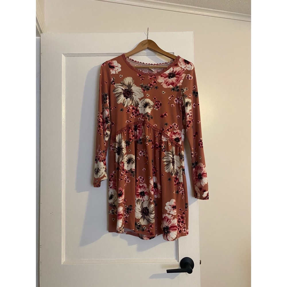 Floral brushes mini dress / tunic
